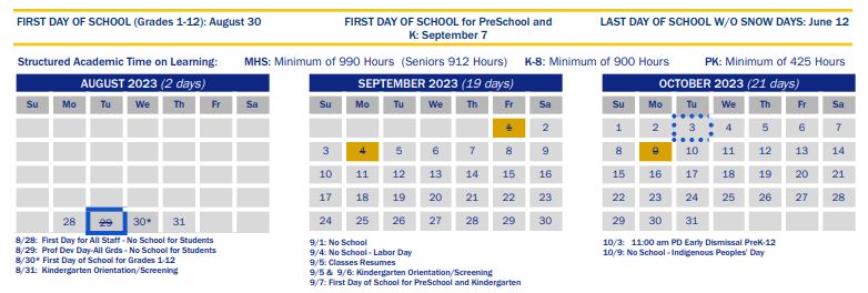 2023-2024 School Calendar - LIFE Male STEAM Academy